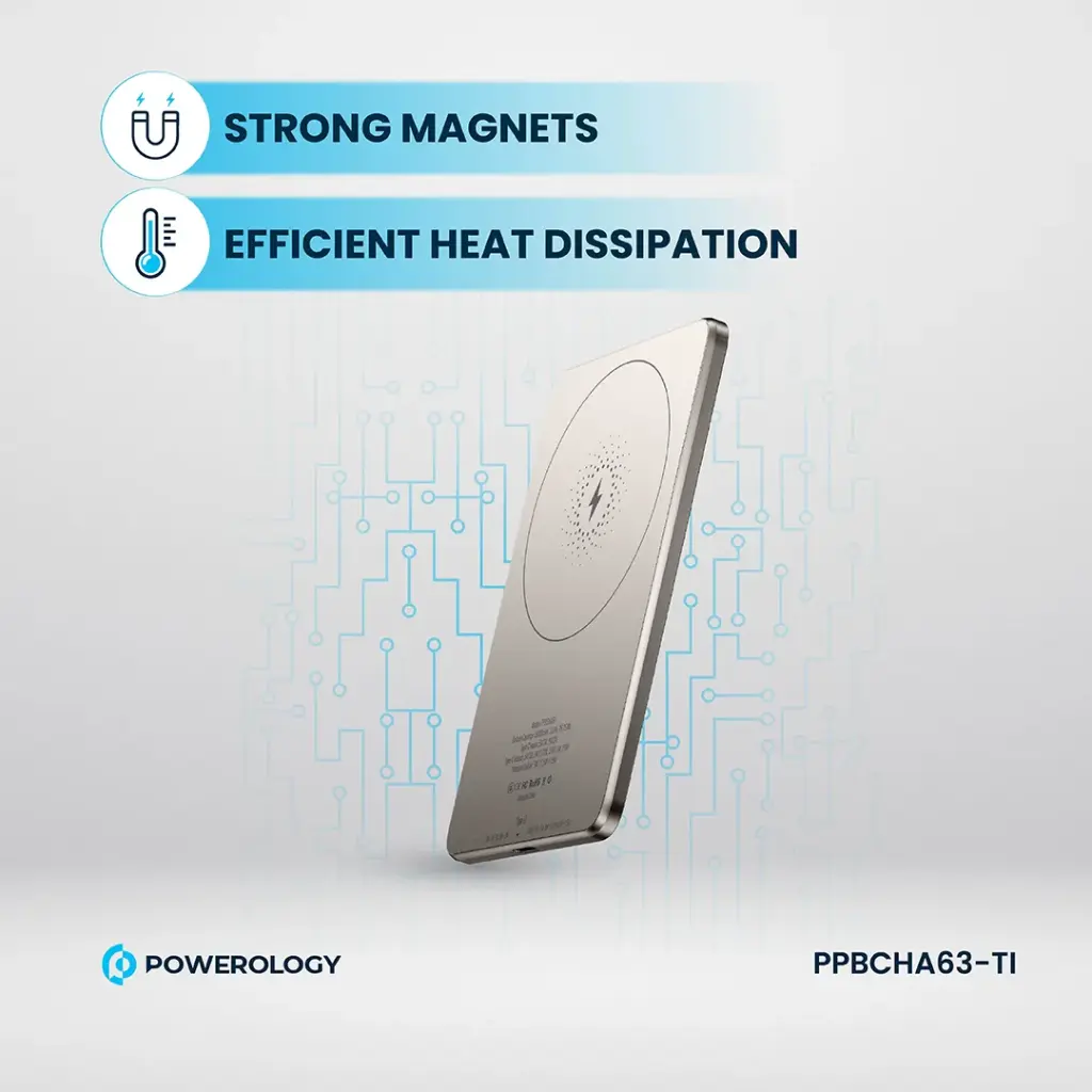 POWEROLOGY ULTRA THIN 5000MAH MAGSAFE POWERBANK TITANIUM PBCHA63-TI thumbnail 6