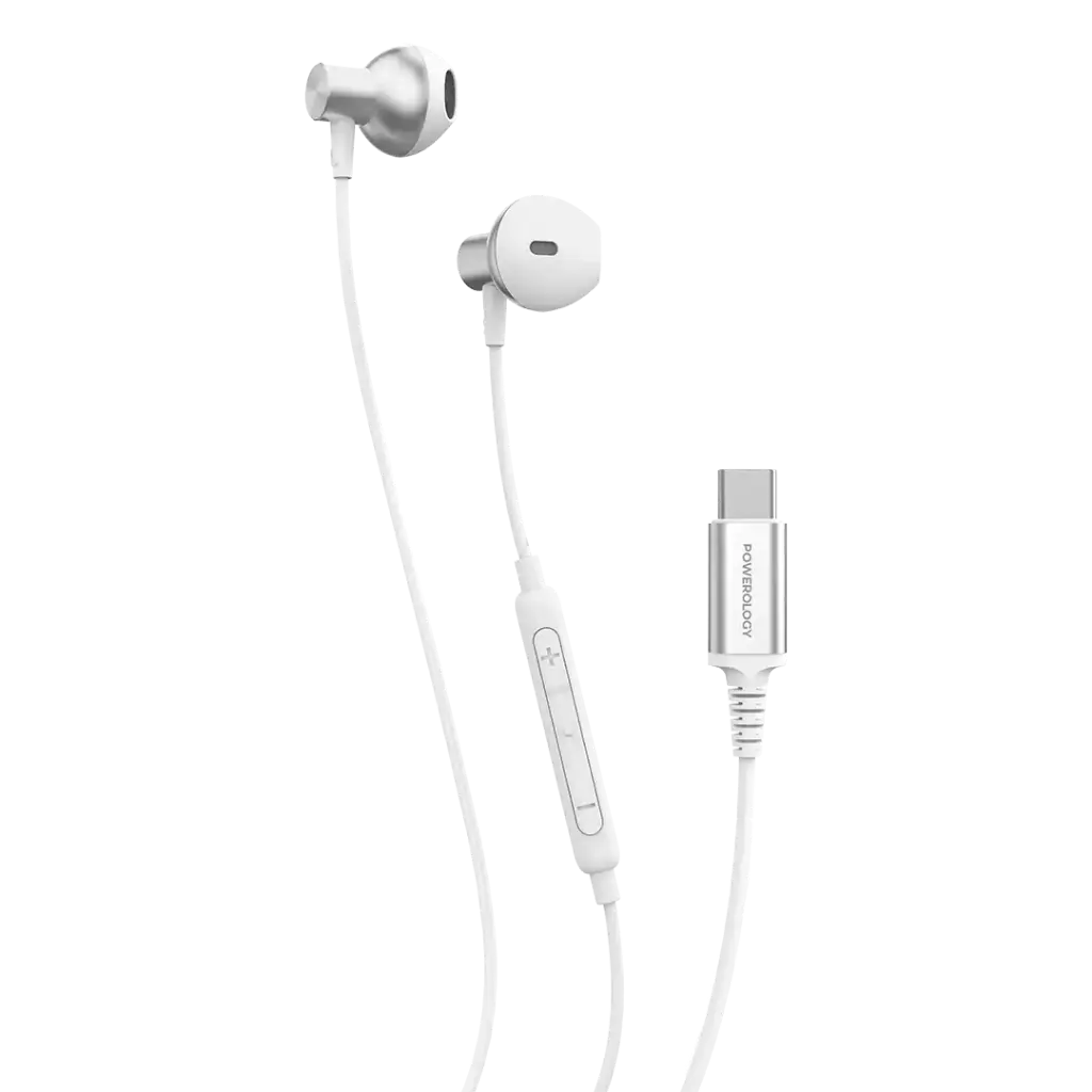 POWEROLOGY TYPE C STEREO EARPHONES WHITE PWEPHCR17WH thumbnail 5