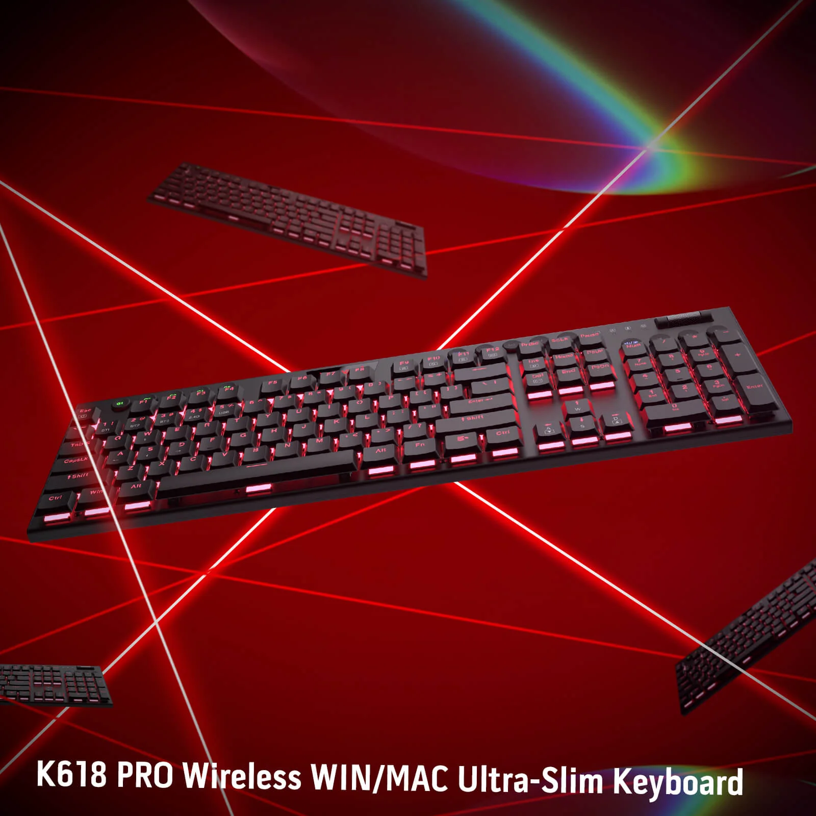Redragon Horus Wireless RGB Mechanical Keyboard (K618RGB-Pro, Red Switches) - Ultra-Thin Design with Dynamic Lighting thumbnail 14
