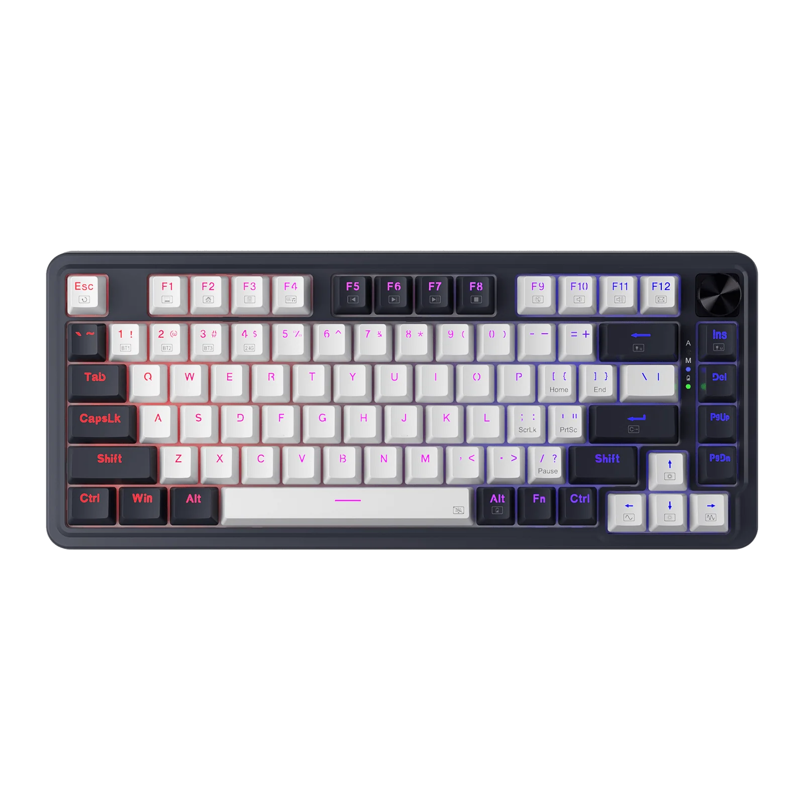 Redragon 75% Wireless Gasket Gaming Keyboard – Sleek Design Meets Exceptional Performance (White/Black, K673WB RGB Pro) thumbnail 12