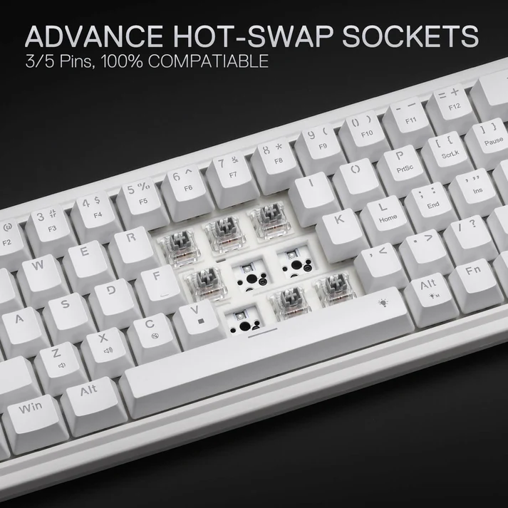 REDRAGON NOVA 68 KEYS WIRED GAMINGB KEYBOARD WHITE K709W-RGB thumbnail 10