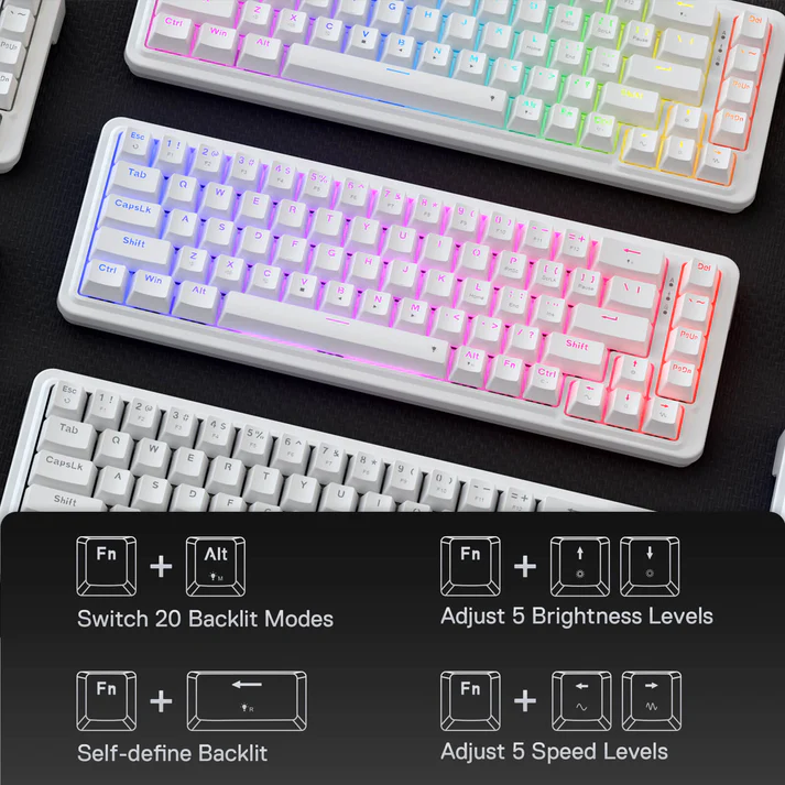 REDRAGON NOVA 68 KEYS WIRED GAMINGB KEYBOARD WHITE K709W-RGB thumbnail 9