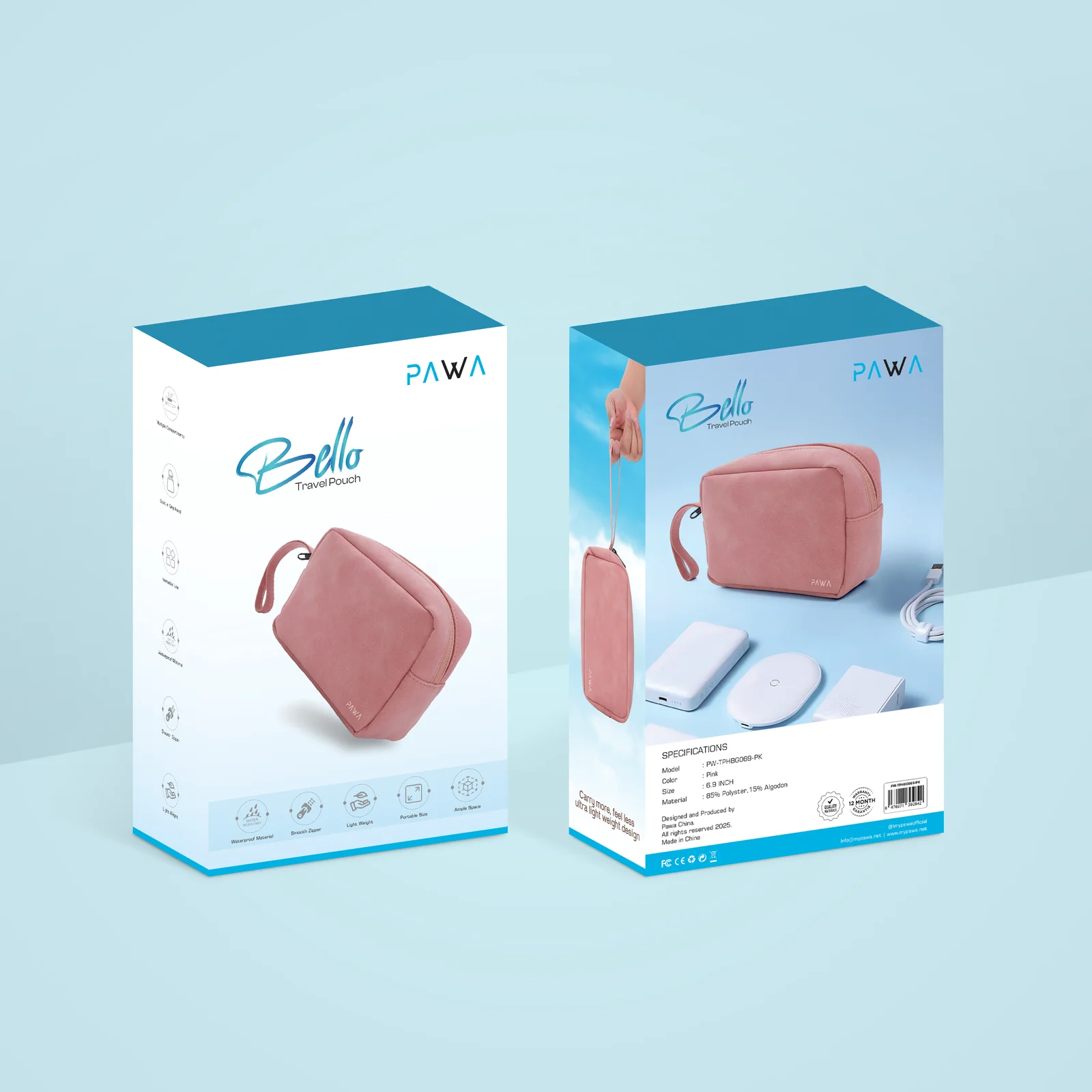 PAWA BELLO TRAVEL POUCH PINK PW-TPHBG069-PK thumbnail 9