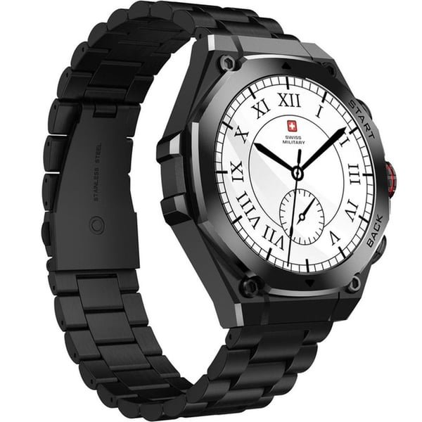 SWISS MILITARY DOM 6 WATCH WITH GUN METAL STRAP BLACK SM-WCH-DOM6-BLKGUNMS thumbnail 10