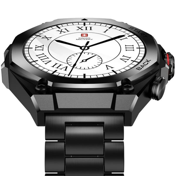 SWISS MILITARY DOM 6 WATCH WITH GUN METAL STRAP BLACK SM-WCH-DOM6-BLKGUNMS thumbnail 6
