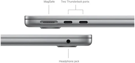 APPLE MACBOOK AIR 15 INCH M3 CHIP WITH 8 CORE CPU 10CORE GPU 24GB 512GB SSD SPACE GREY ARBIC MC9H4 thumbnail 7