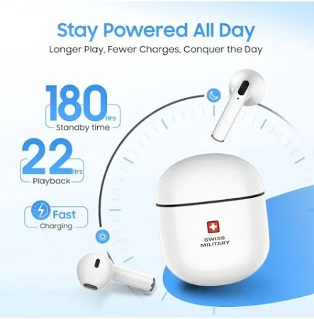 SWISS MILITARY VICTOR 5 HIGH DEFINITION TURE WIRELESS EARBUDS WHITE SM-TWS-VICTOR5-WH thumbnail 12