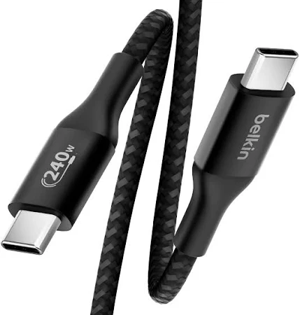 BELKIN BOOST CHARGE USB C TO USB C 240W CABLE 1M BLACK CAB015BT1MBK thumbnail 10