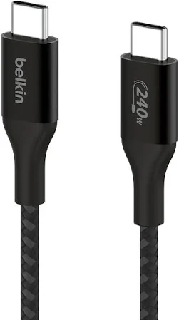 BELKIN BOOST CHARGE USB C TO USB C 240W CABLE 1M BLACK CAB015BT1MBK thumbnail 11