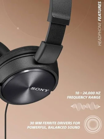 SONY WIRED ON EAR HEADPHONE WITH MIC BLACK MDR-ZX310AP thumbnail 10