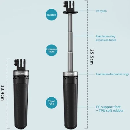 TELESIN MINI TRIPOD SELFIE STICK FOR ACTION CAMERA GP-MNP-092-X thumbnail 15