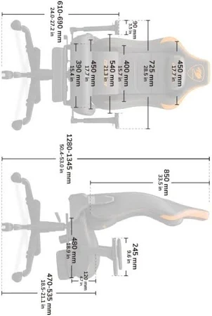 COUGAR ARMOR EVO S GAMING CHAIR ORANGE CG-CHAIR-ARMOR-EVO-S-ORG thumbnail 19
