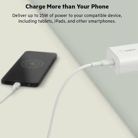 BELKIN BOOST CHARGE 25W USB C WALL CHARGER WHITE WCA004MYWH thumbnail 15