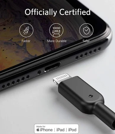 ANKER POWERLINE+ II WITH LIGHTNING CONNECTOR 3FT BLACK C89 A8432H12 thumbnail 5