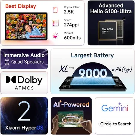 MI REDMI PAD 2 BUNDLE WITH COVER 4GB RAM 128GB ROM GRAPHITE GRAY thumbnail 24