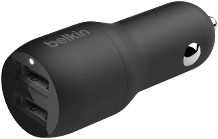 BELKIN CAR CHARGER DUAL PORT WITH 1M LTG CABLE BLAKC D001 thumbnail 7