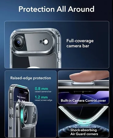 ESR CLASSIC HYBRID MAGNETIC CASE CAM CONTROL COMPATIBLE WITH IPHONE 17 AIR CLEAR thumbnail 11