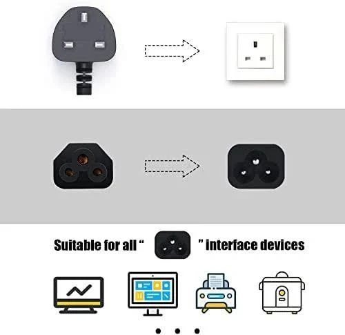 3 PIN LAPTOP POWER CABLE 3 PONG 1.8M thumbnail 15