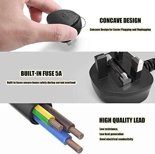 3 PIN LAPTOP POWER CABLE 3 PONG 1.8M thumbnail 13