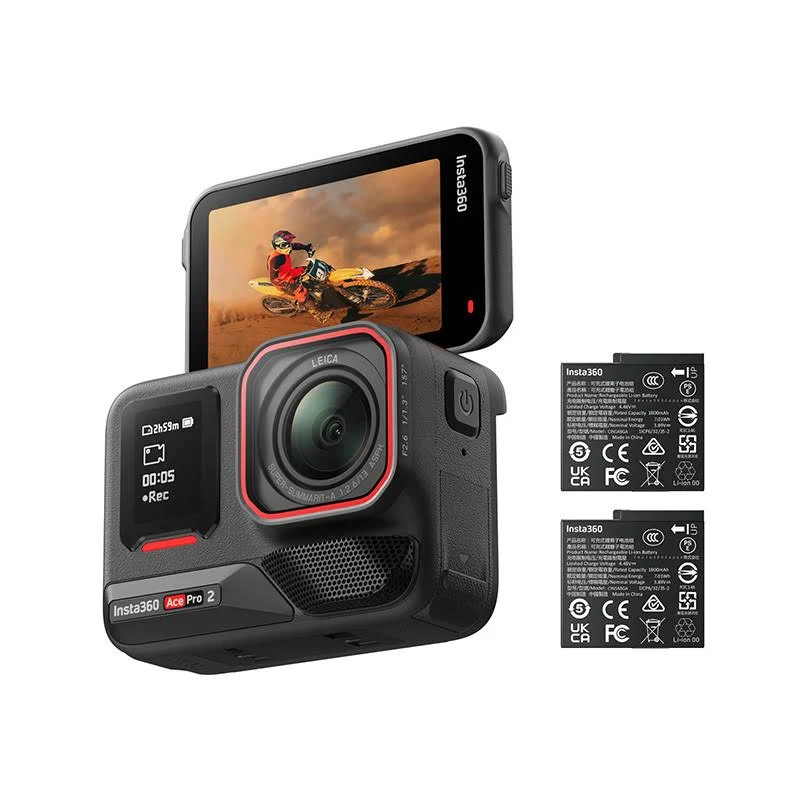 INSTA 360 ACE PRO 2 8K AI-POWERED ACTION CAMERA WITH DUAL BATTERY BUNDLE BLACK CINSBBGA WITH XPLORER GRIP KIT thumbnail 12