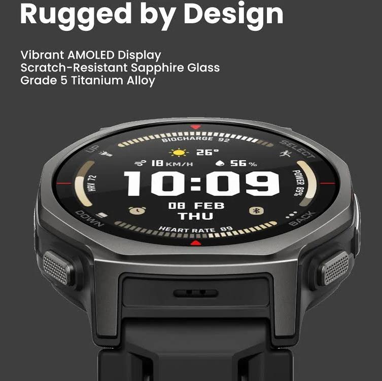 AMAZFIT T-REX 3 PRO 48MM SMART WATCH TACTICAL BLACK A2444 thumbnail 12