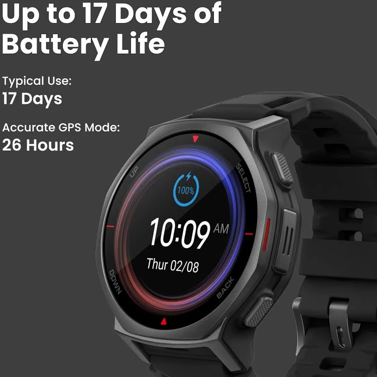 AMAZFIT T-REX 3 PRO 48MM SMART WATCH TACTICAL BLACK A2444 thumbnail 9