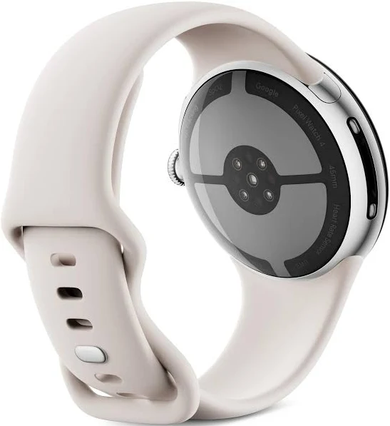 GOOGLE PIXEL WATCH 4 45MM WIFI WITH PORCELAIN ACTIVE BAND POLISHED SILVER ALUMINUM CASE thumbnail 9