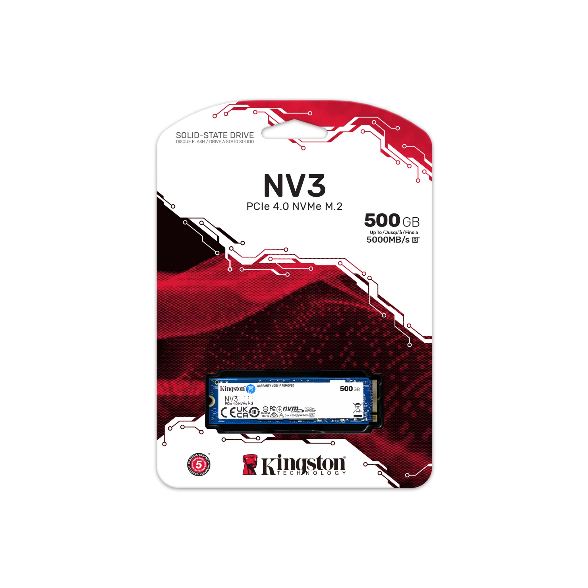 KINGSTON 500GB NV3 NVME M.2 PCIE 4.0 X 4 SSD SNV3S/500G thumbnail 4