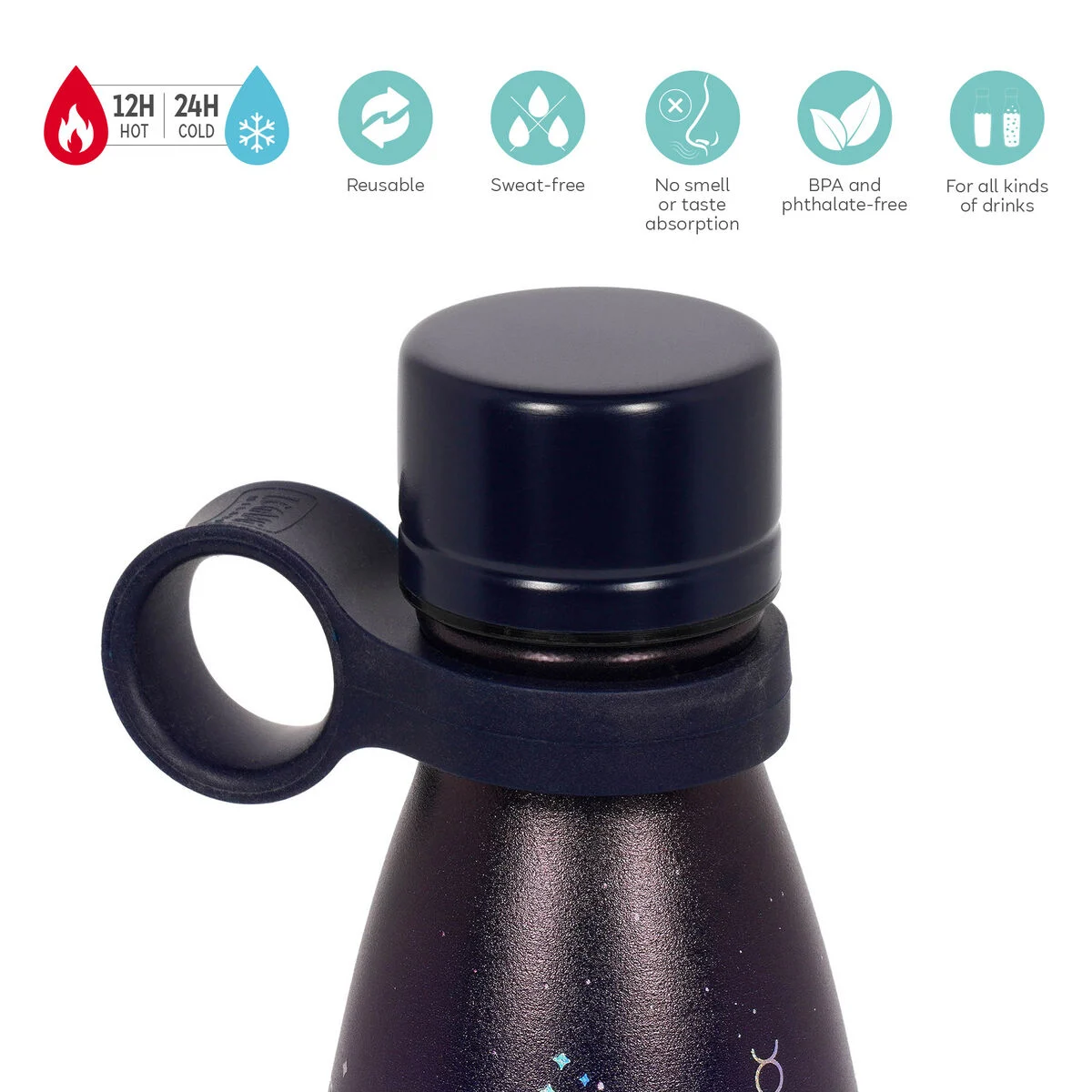 LEGAMI HOT AND COLD VACCUM BOTTLES STARSBELONG TO DREAMERS 500ML PURPLE thumbnail 4