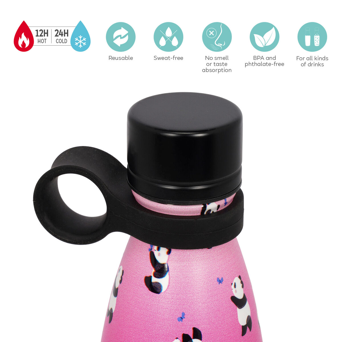 LEGAMI HOT AND COLD VACCUM BOTTLES PANTASTIC DAYS 500ML PINK thumbnail 4