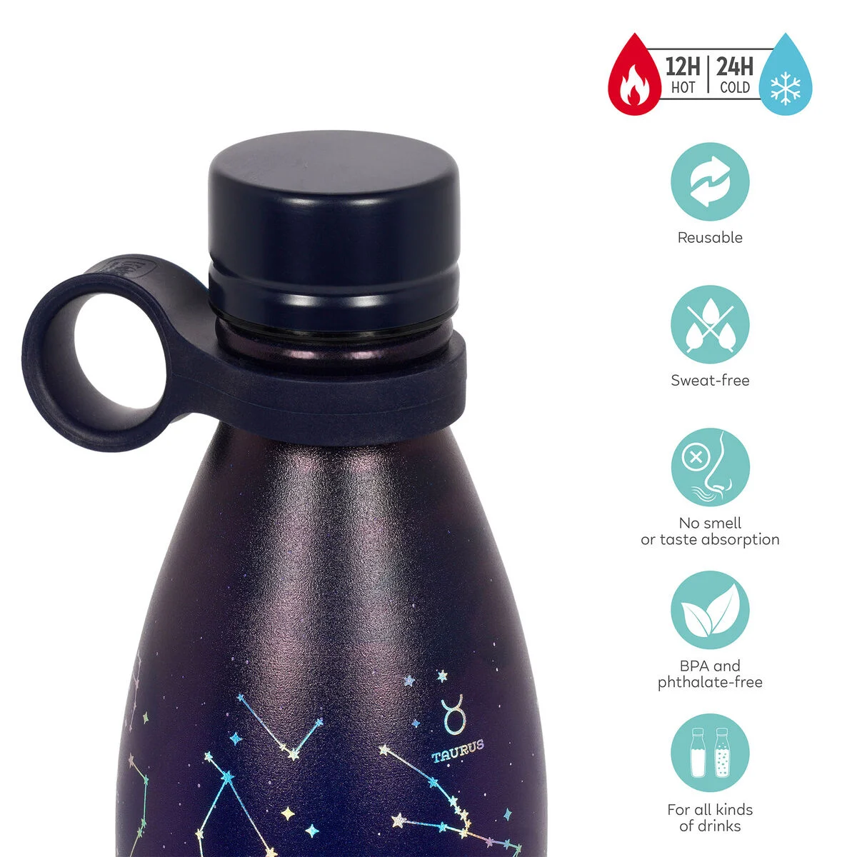 LEGAMI HOT AND COLD VACCUM BOTTLES STARS BELONG TO DREAMERS 800ML PURPLE thumbnail 4