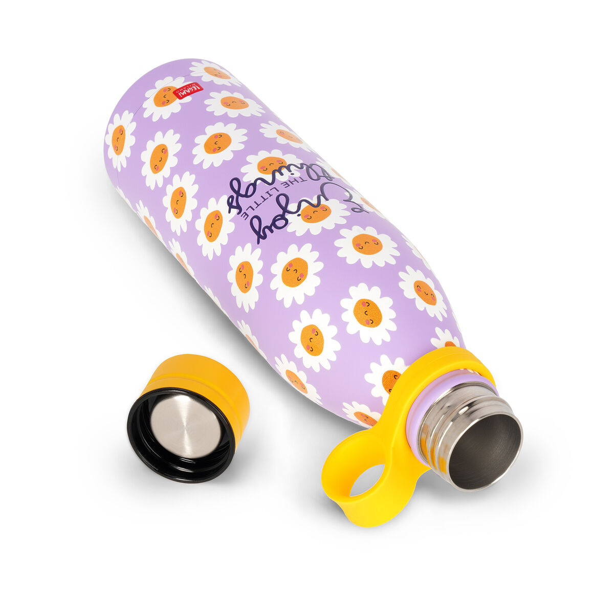 LEGAMI HOT AND COLD VACCUM BOTTLES ENJOY THE LITTLE THINGS 800ML YELLOW thumbnail 3