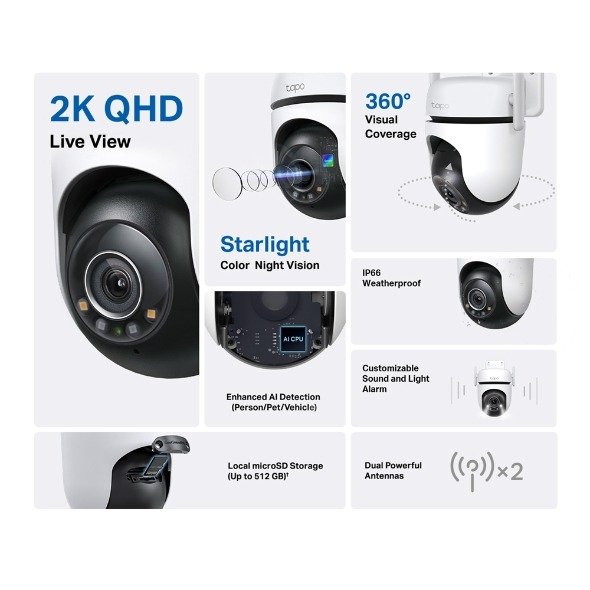 TP-Link Outdoor Pan Tilt Home Security WiFi Camera - Tapo C520WS thumbnail 11