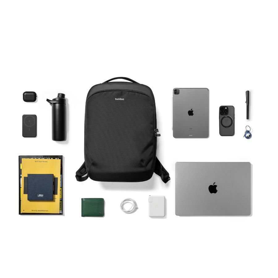 Tomtoc Explorer T60 16 Inch Laptop Backpack Black T60M1D1 | Durable, Spacious & Stylish thumbnail 16