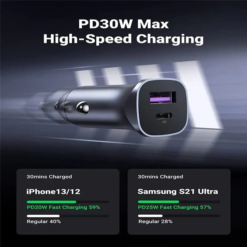 UGREEN 2 PORT FAST CAR CHARGER 30W 25845 thumbnail 7