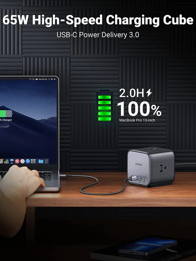 UGREEN GAN TECH 7 IN 1 65W DIGINEST CUBE POWER STRIP 90906 thumbnail 8