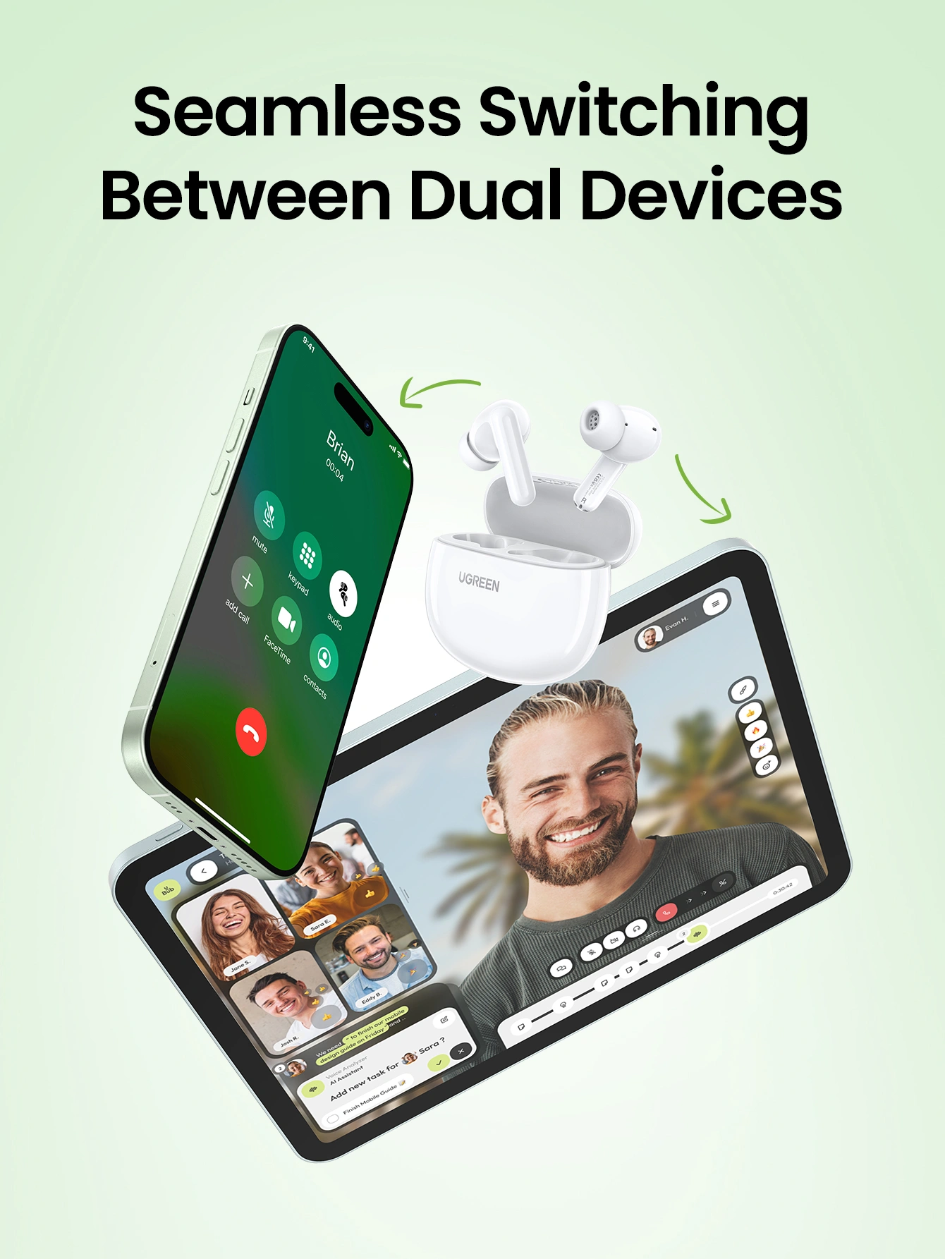 UGREEN HITUNE P3 TRUE WIRELESS EARBUDS WHITE 45110 thumbnail 14