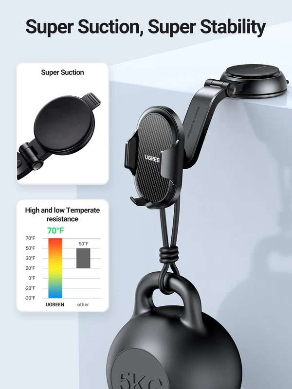 UGREEN WATERFALL-SHAPED SUCTION CUP PHONE MOUNT 20473 thumbnail 9