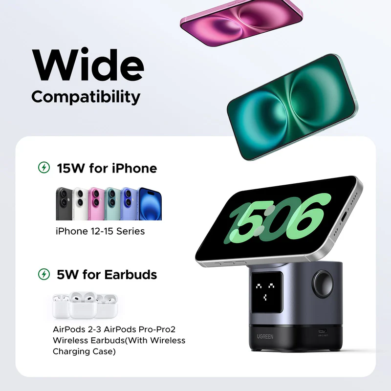 UGREEN UNO 2 IN 1 MAGNETIC WIRELESS CHARGING STATION 15W 45775 thumbnail 14