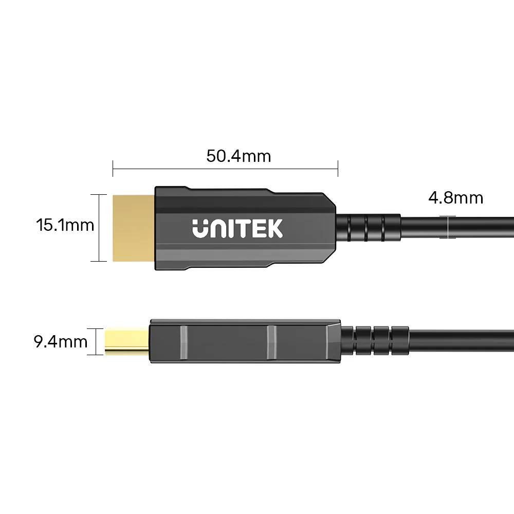 UNITEK 4K ULTRA HD 60HZ HDMI FIBER OPTIC CABLE 50M BLACK C11072BK thumbnail 11