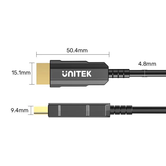 UNITEK 4K 60Hz HDMI FIBER OPTIC CABLE 15M BLACK C11072BK-15M thumbnail 13