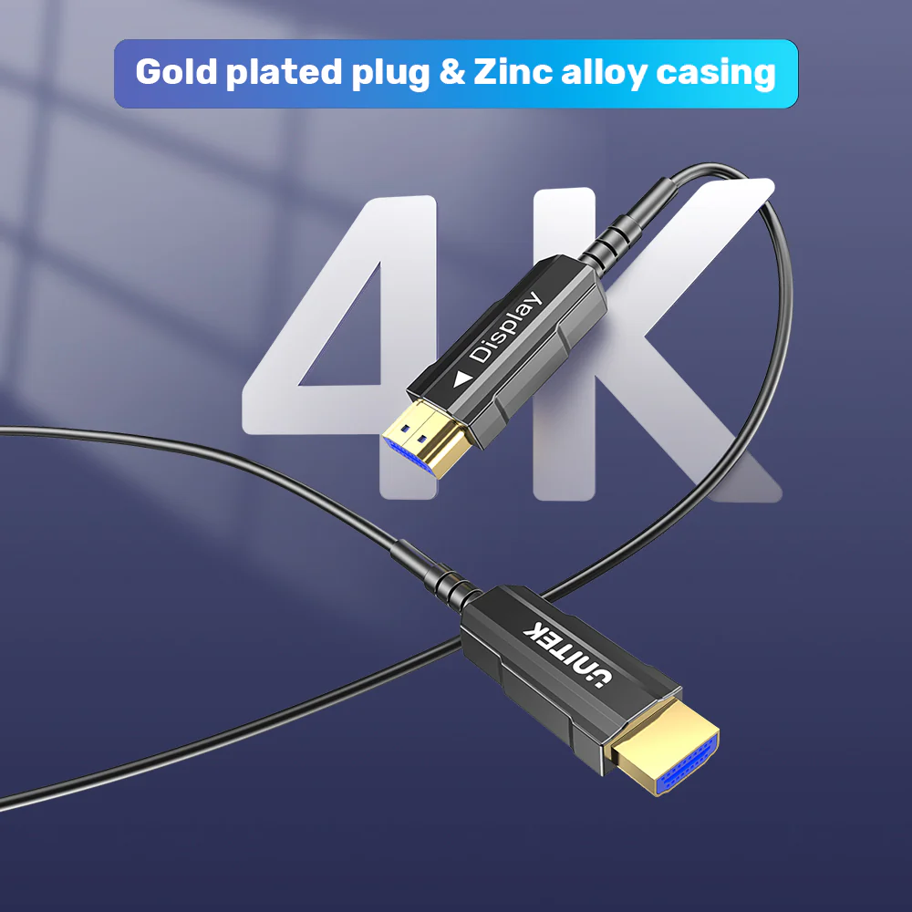 UNITEK 4K ULTRA HD 60HZ HDMI FIBER OPTIC CABLE 50M BLACK C11072BK thumbnail 16