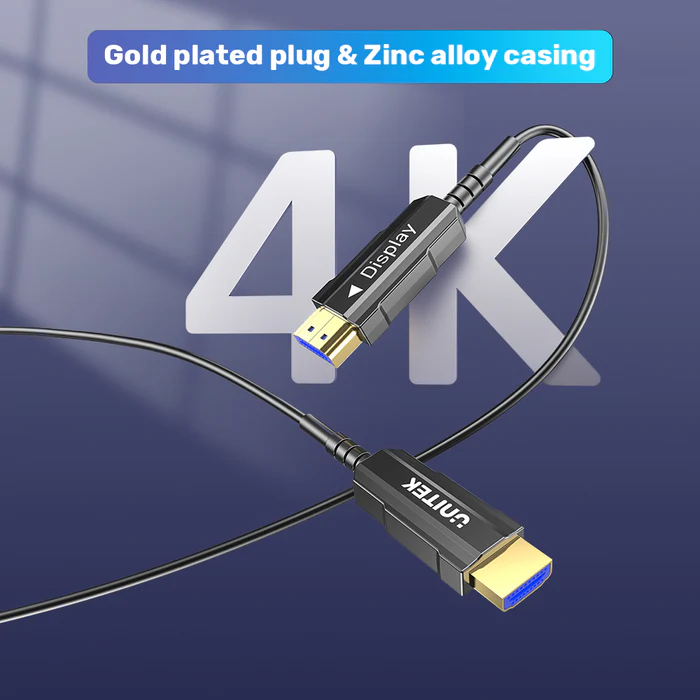 UNITEK 4K 60Hz HDMI FIBER OPTIC CABLE 15M BLACK C11072BK-15M thumbnail 7