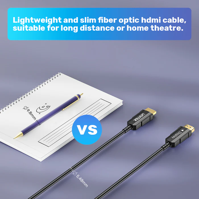 UNITEK 4K 60Hz HDMI FIBER OPTIC CABLE 15M BLACK C11072BK-15M thumbnail 18
