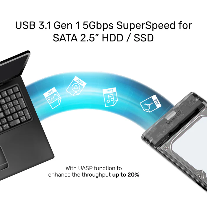 UNITEK 2.5 INCH SATA HARD DRIVE DISKGUARD LIMPID R BLACK S1103A thumbnail 18