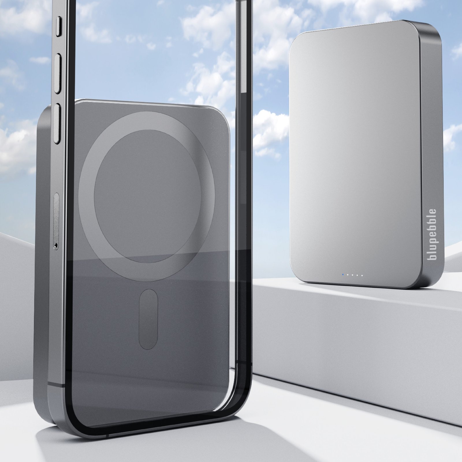 BLUPEBBLE 15W CORE POD MAX 10000MAH MAGSAFE POWER BANK GREY BP-CPMAX10000-SG thumbnail 5