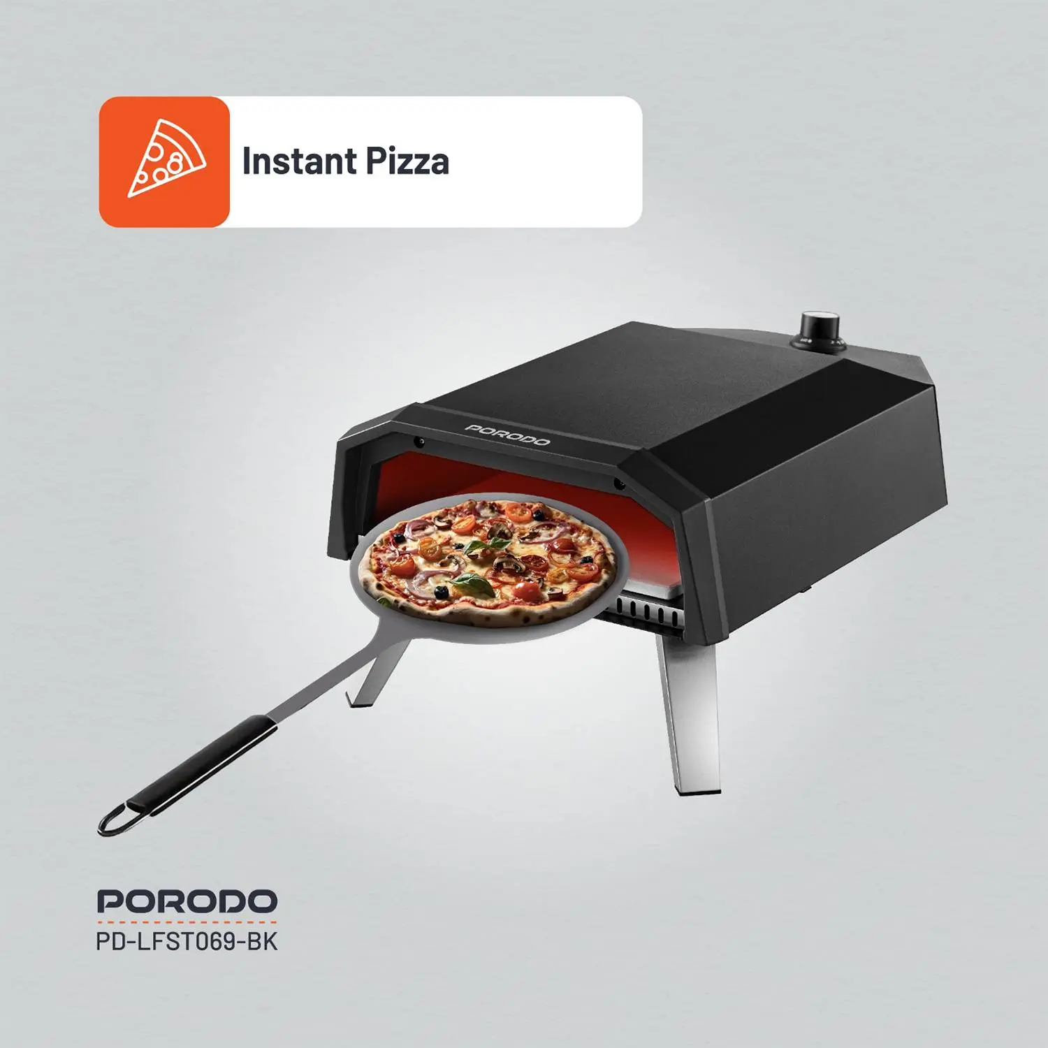 Porodo Lifestyle 12-Inch Outdoor Pizza Oven - Black ,Portable & Efficient thumbnail 29