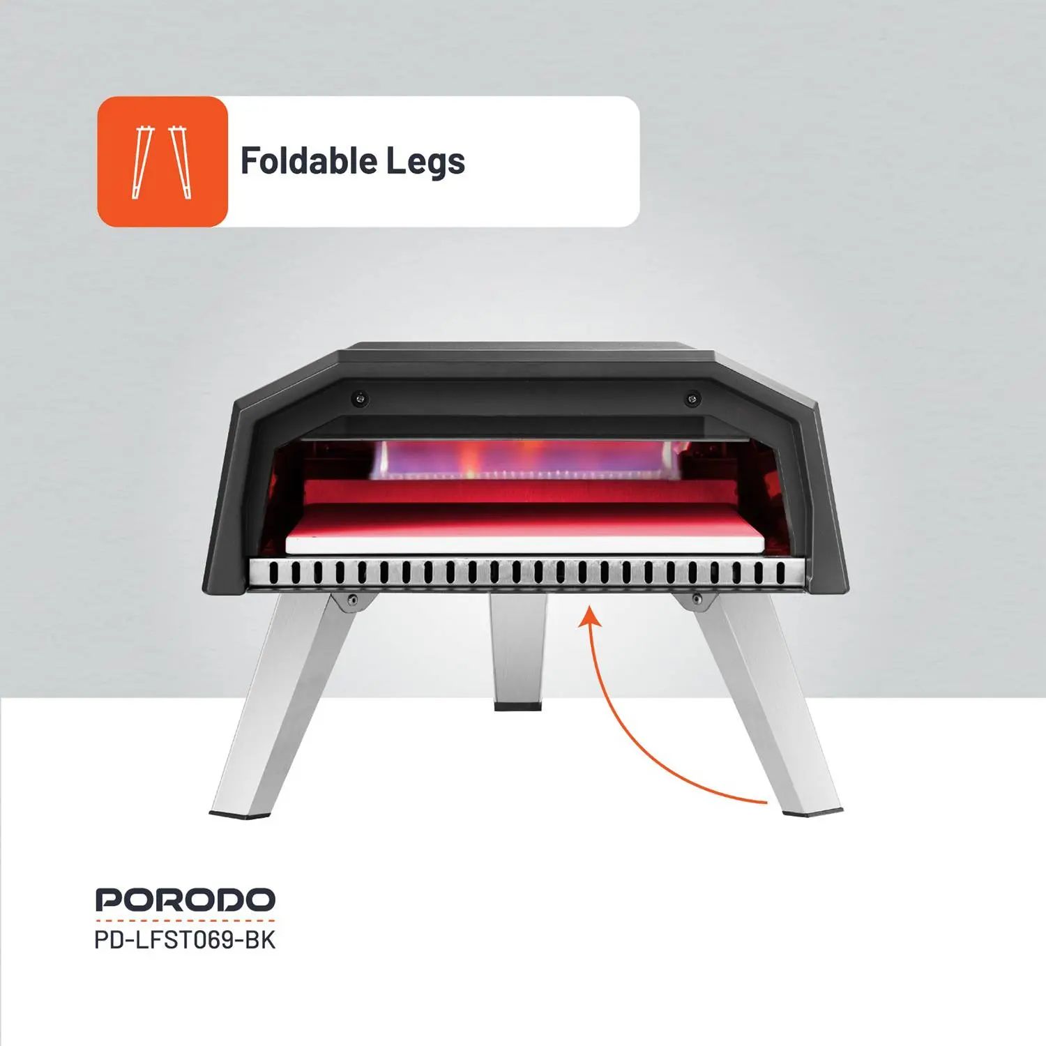 Porodo Lifestyle 12-Inch Outdoor Pizza Oven - Black ,Portable & Efficient thumbnail 26