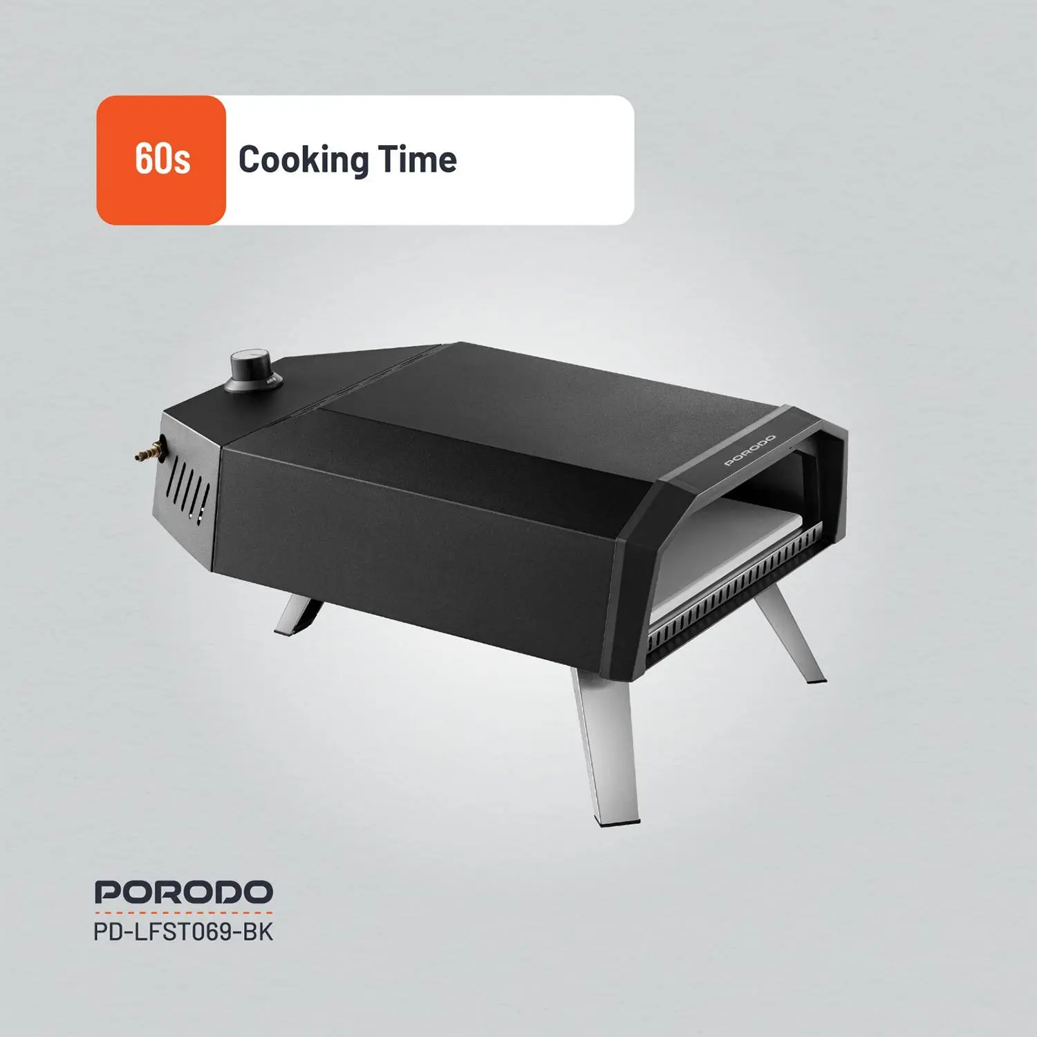 Porodo Lifestyle 12-Inch Outdoor Pizza Oven - Black ,Portable & Efficient thumbnail 23