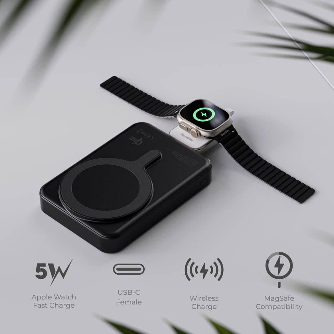 Bluepebble Mini Mag Portable Wireless Magnetic 5W USB-C Charger - For Watch and AirPods - White BP-MINIMAG5W-WHTI thumbnail 2